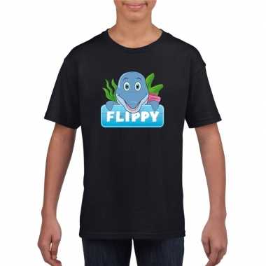 dieren shirt zwart flippy de dolfijn voor kinderen t-shirt | Zwart-t ...