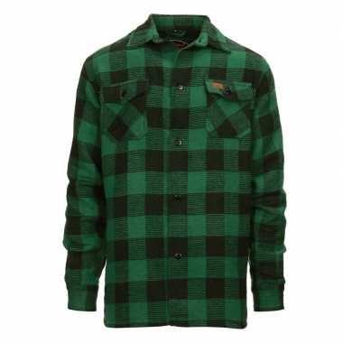 Groen met zwart overhemd houthakkers t-shirt