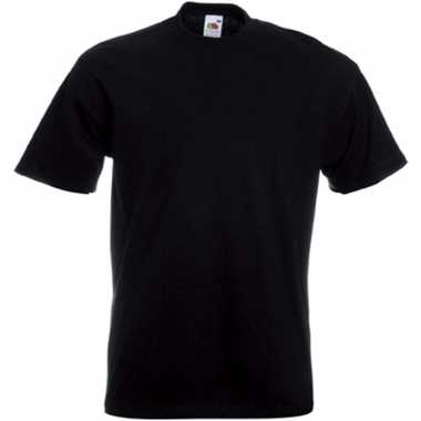 Set van 3x stuks zwarte t-shirts met korte mouwen voor heren, maat: s (36/48)