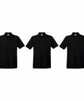 3 pack maat m zwarte poloshirts polo t shirts premium van katoen voor heren