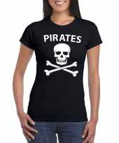 Carnavalskleding piraten shirt zwart dames