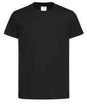 Set van 2x stuks zwarte kinder t-shirts 100 katoen maat 122 128 s