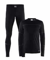 Zwart craft thermo lang ondergoed voor heren shirt