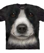 Zwart dieren shirts border collie hond voor kinderen