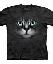 Zwart dieren shirts cyperse kat voor volwassenen