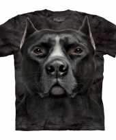 Zwart dieren shirts pitbull hond voor volwassenen