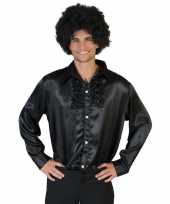 Zwarte disco blouse voor heren shirt 10132058